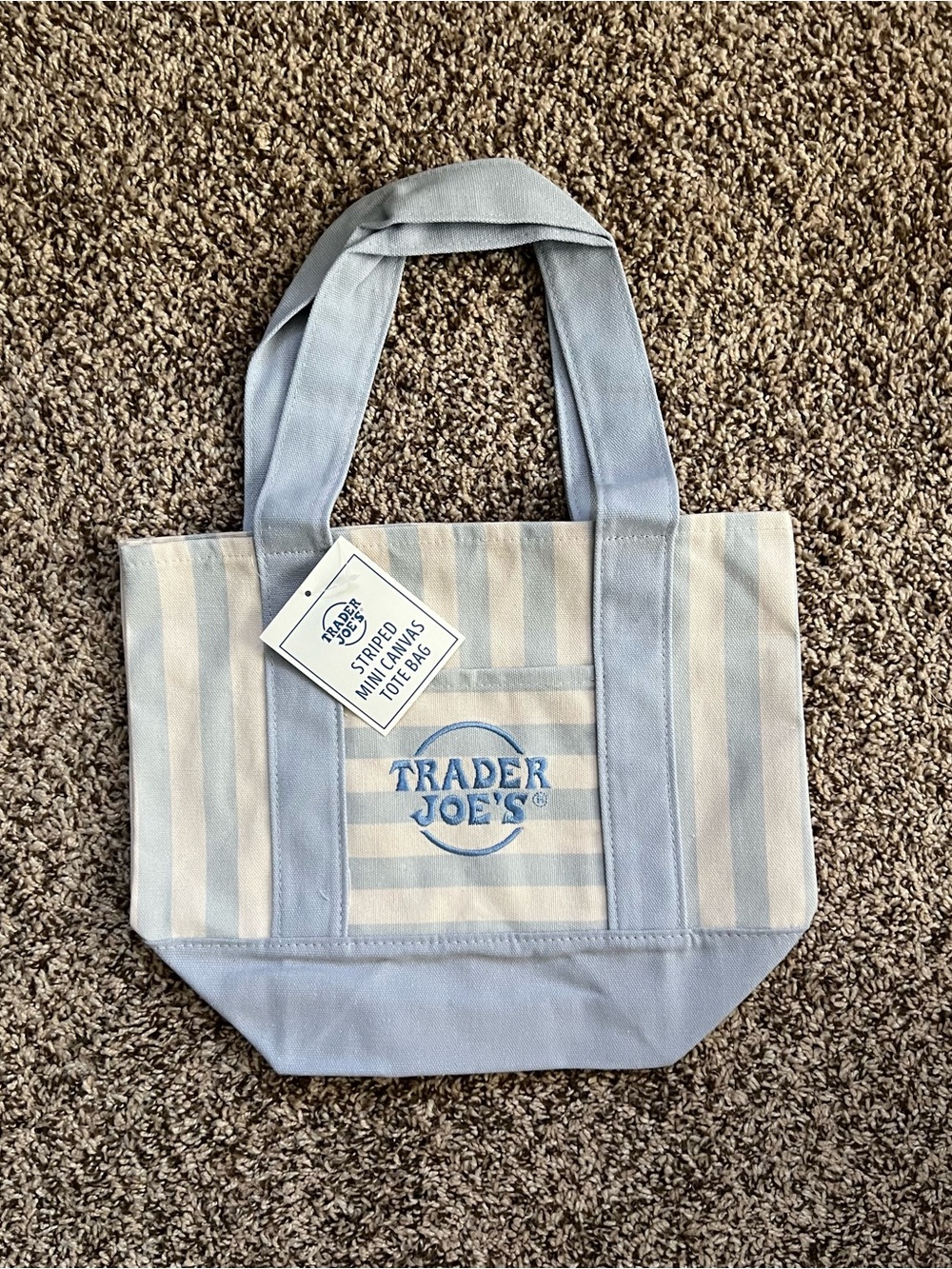 Trader Joe’s full set of striped mini canvas tote bags - Picture 4 of 5